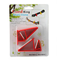 Triangle Designed Cord Ring Plastic Clamp for Cable - Red