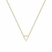 triangle necklace gold geometric open pendant dainty chain 14k gold plated minimalist simple boho hypoallergenic jewelry gift for women men