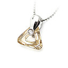 Triangle Shaped Crystal And 925 Sterling Silver With Platinum Plated Pendant - Champagne