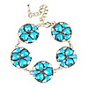 Triple Heart Shining Alloy Plating Resin Bracelet