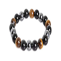 triple protection bracelet for protection bring luck and prosperity hematite black obsidian tiger eye stone bracelets (10mm)