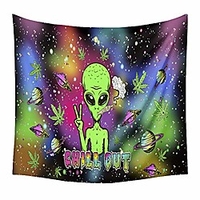 trippy tapestry wall hanging alien et psychedelic tapestry hippie for bedroom living room decor wall art miniinthebox
