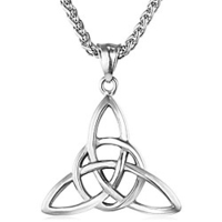 triquetra symbol necklace stainless steel blessed celtic knot holy triangle triquetra pendant necklaces,  christian catholic jewelry,  promise necklace
