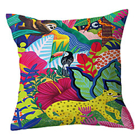 Tropical Animal Double Side Cushion Cover 1PC Soft Decorative Square Throw Pillow Cover Cushion Case Pillowcase for Sofa Bedroom Livingroom Outdoor Superior Quality Machine Washable Outdoor Cushion for Sofa Couch Bed Chair miniinthebox