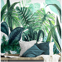 Tropical Leaf Wallpaper Self-Adhesive Removable Peel and Stick Wallpaper Decorative Wall Covering for Wall Surface Cover Easy to Apply