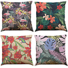 Tropical Plant Double Side Cushion Cover 4PC Soft Decorative Square Throw Pillow Cover Cushion Case Pillowcase for Bedroom Livingroom Superior Quality Machine Washable Indoor Cushion for Sofa Couch Bed Chair miniinthebox