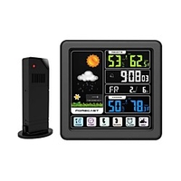 TS-3310-BK Full Touchs Screen Wireless Weather Station Multi-function Color Screen Indoor and Outdoor Temperature