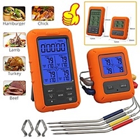 TS-TP40 100M Remote Wireless Digital Meat Thermometer TS-TP40 Grill Oven Kitchen Thermomet With Timer 4 Probes For BBQ Food Oven Smoker