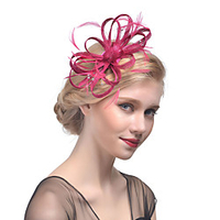 Tulle / Rhinestone / Feather Headbands / Fascinators / Headwear with Floral 1pc Wedding / Special Occasion / Tea Party Headpiece miniinthebox