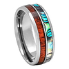tungsten carbide hawaiian koa wood with abalone shell inlay 8mm comfort fit ring/wedding band (12)