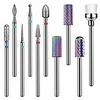 tungsten carbide nail drill bits set - 3/32 inch drill bits for nails,  efile nail bits professional nail file bits for acrylic gel nails,  10pcs diamond cuticle drill bit by,  manicure pedicure