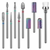 tungsten carbide nail drill bits set - 3/32 inch drill bits for nails,  efile nail bits professional nail file bits for acrylic gel nails,  10pcs diamond cuticle drill bit by,  manicure pedicure