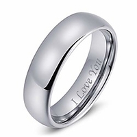 tungsten carbide ring men women 6mm wedding band engagement ring comfort fit engraved 