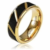 tungsten rings for mens wedding bands black matte multiple grooves size 6-16 (custom text engraving,  9.5)