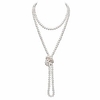 tuokay 1920s pearls beads necklace for women girls,  fashion imitation faux pearls long necklace vintage costume jewelry necklace 55 in. diameter of pearl 0.32 in. (ivory)