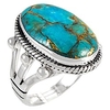 turquoise ring in sterling silver 925 amp; genuine turquoise size 6 to 12 (choose style) (classic,  12)