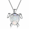 turtle pendant necklace zircon clavicle chain fashion necklace party jewelry gift for women girl, white