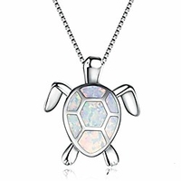 turtle pendant necklace zircon clavicle chain fashion necklace party jewelry gift for women girl, white