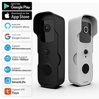 Tuya Outdoor Wireless Doorbell IP54 Waterproof Camera Visual Intercom Chime IP WiFi Smart Door Bell Apartment Video Security Intercom miniinthebox