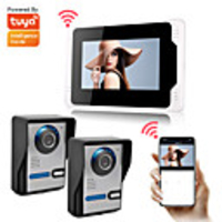 Tuya smart 7 WIFI/Wired Monitor Video Intercom with Night Vision Device Camera Motion Detection 2 Camera amp; 1 Monitor 110/720P/AHD Snapshot Recording