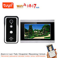 TUYA Video Intercom WIFI Video Door Phone System Home Intercom with 7 Inch Touch Screen Display AHD 1080P Doorbell miniinthebox