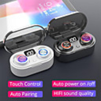 TW80 Hi-Fi Bluetooth 5.0 Wireless Earphone Waterproof Touch Control Wireless Sports Earphone with LED Display Gaming Earphone