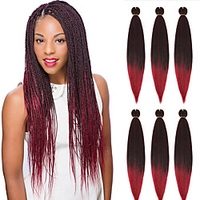 Twist Braids Straight Box Braids Blue Pink Synthetic Hair 26 inch Braiding Hair 1 Piece 3 Pieces 5 Pieces 7 Pieces miniinthebox