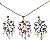 Twist Flower Necklace with Earrings Set