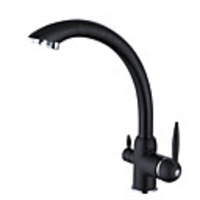 Two Handles One Hole Electroplated / Painted Finishes / Multi-Ply Standard Spout Centerset Contemporary / Antique Kitchen Taps