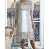 Two Piece A-Line Mother of the Bride Dress Wrap Included Jewel Neck Knee Length Lace Half Sleeve with Appliques 2020 Mother of the groom dresses miniinthebox