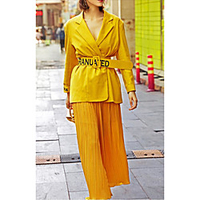 Two Piece Convertible Elegant Party Wear Wedding Guest Dress Shirt Collar Long Sleeve Ankle Length Jersey with Sash / Ribbon 2021 miniinthebox