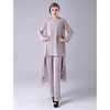 Two Piece Jumpsuits Mother of the Bride Dress Plus Size Elegant Jewel Neck Floor Length Chiffon Sleeveless with Tier 2020