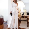 Two Piece Minimalist Elegant Party Wear Prom Dress One Shoulder Long Sleeve Floor Length Spandex with Sash / Ribbon 2020