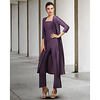 Two Piece Pantsuit / Jumpsuit Mother of the Bride Dress Elegant Jewel Neck Floor Length Chiffon Half Sleeve with Ruching 2021 miniinthebox