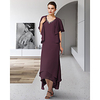 Two Piece Sheath / Column Mother of the Bride Dress Elegant V Neck Asymmetrical Chiffon Half Sleeve with Sequin 2020
