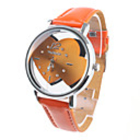 Two Sweet Hearts Fashion Girl Women Wrist Watch Orange Watchband Orange Dial 9729