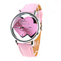 Two Sweet Hearts Fashion Girl Women Wrist Watch Pink Watchband Pink Dial 9729