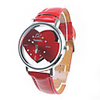 Two Sweet Hearts Fashion Girl Women Wrist Watch Red Watchband Red Dial 9729