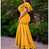 u-neck lotus leaf sleeve high waist large size slim beaded evening dress long skirt bag hip skirt women