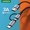 UGREEN Micro USB USB C Cable All-In-1 1 to 2 High Speed 3 A 1.0m(3Ft) Aluminum TPE For Xiaomi HuaweiPhone Accessory miniinthebox
