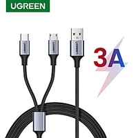 UGREEN Micro USB USB C Cable High Speed 3 A 1.0m(3Ft) Aluminum Nylon TPE For Xiaomi HuaweiPhone Accessory miniinthebox