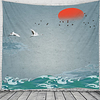 Ukiyoe Wall Tapestry Art Decor Blanket Curtain Hanging Home Bedroom Living Room Decoration Beautiful View From The Window miniinthebox