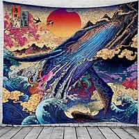 Ukiyoe Wall Tapestry Art Decor Blanket Curtain Hanging Home Bedroom Living Room Decoration Beautiful View From The Window miniinthebox