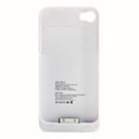 Ultra Slim External Battery with Case for iPhone 4 and 4S (White,  1900mAh)