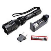 UltraFire 504 3-Mode Cree XM-L T6 LED Flashlight Set (10W,  1000LM,  1x18650)