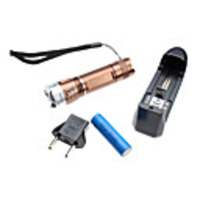 UltraFire Focus Adjustable Zoom 3-Mode Cree Q5 LED Flashlight Set (3W,  200LM,  1x18650,  3xAAA)