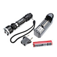 UltraFire JB Focus Adjustable Zoom JB 5-Mode Cree XM-L T6 LED Flashlight Set (10W,  1000LM,  1x18650)