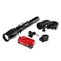 UltraFire Zoom 5-Mode Cree XM-L T6 LED Flashlight with Mounting Bracket 5-LED Bicycle Rear Light (2x18650)