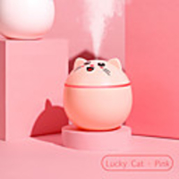 Ultrasonic Car Air Humidifier with LED Lights Portable Office Air Purifier Lucky Cat USB 300ml