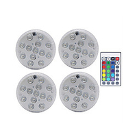 Underwater Submersible Light 4pcs 13 LEDs Remote Controlled RGB Submersible Light Battery Operated Underwater Night Lamp Outdoor Vase Bowl Garden Party Decoration 10 LEDs miniinthebox